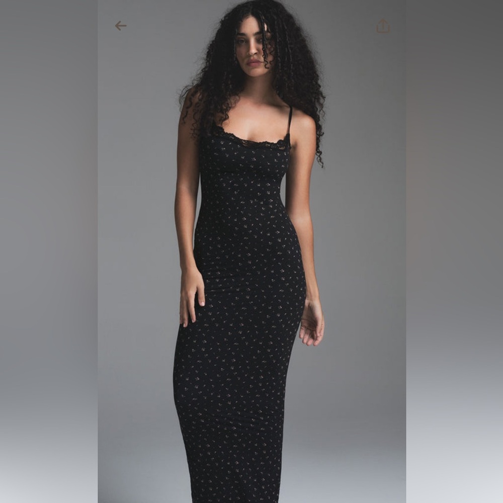 Skims rosebud long slip dress size XL
